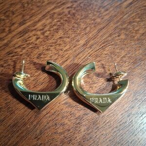 Prada Gold Hoop Earrings